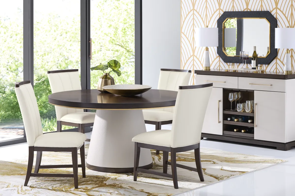 Elko Falls Espresso 5 Pc Round Dining Room with Upholstered Chairs