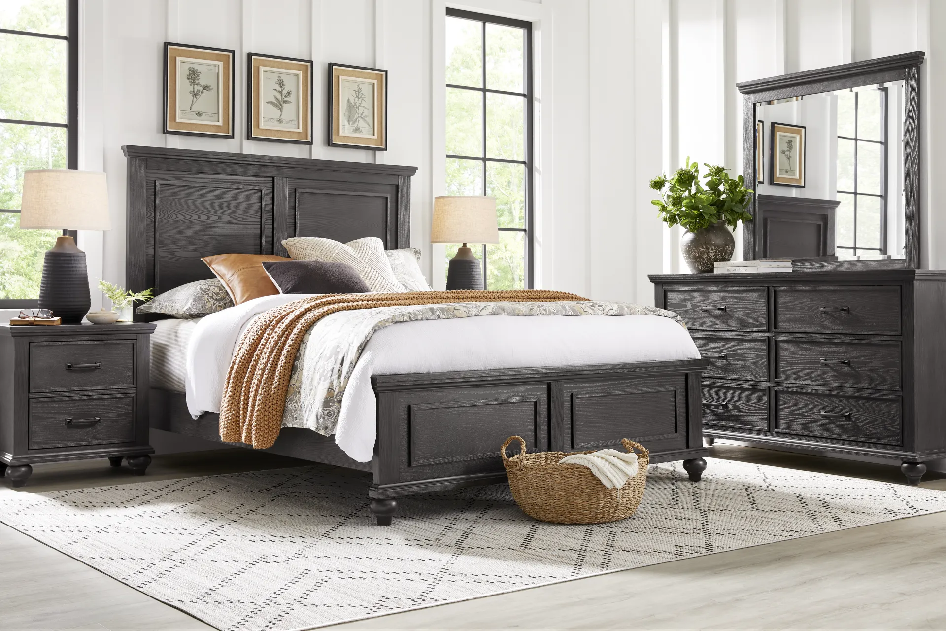 Ridgefield Ebony 3 Pc King Panel Bed - Image 1