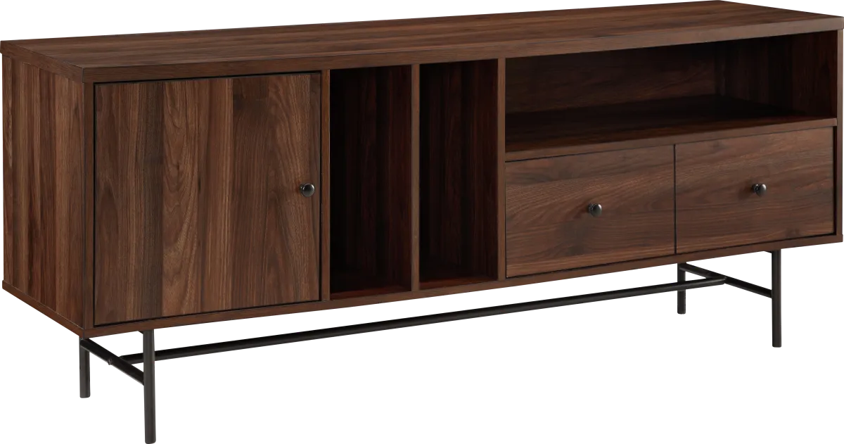 Porter Ridge Console Rillridge Walnut Dark Wood 60 in. Console | Rooms to Go