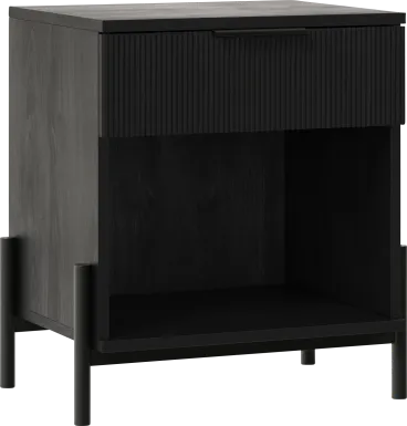 Megary Black Nightstand