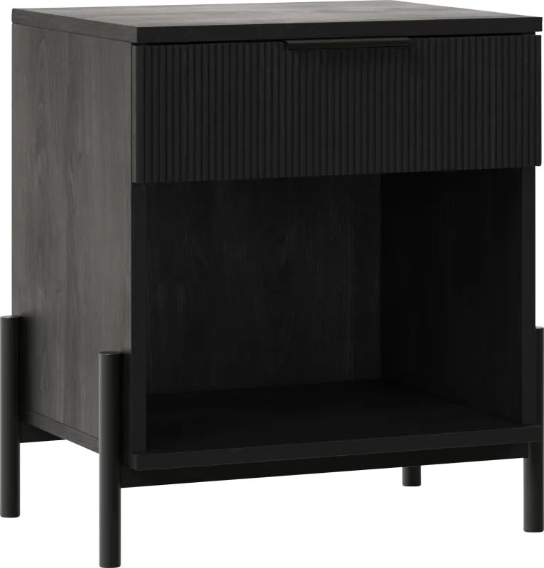 Megary Black Nightstand