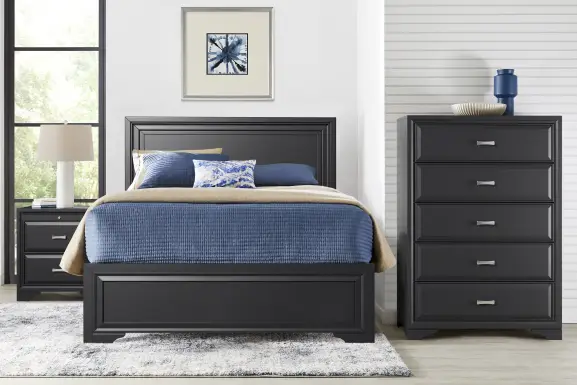 Belcourt Black 5 Pc King Panel Bedroom