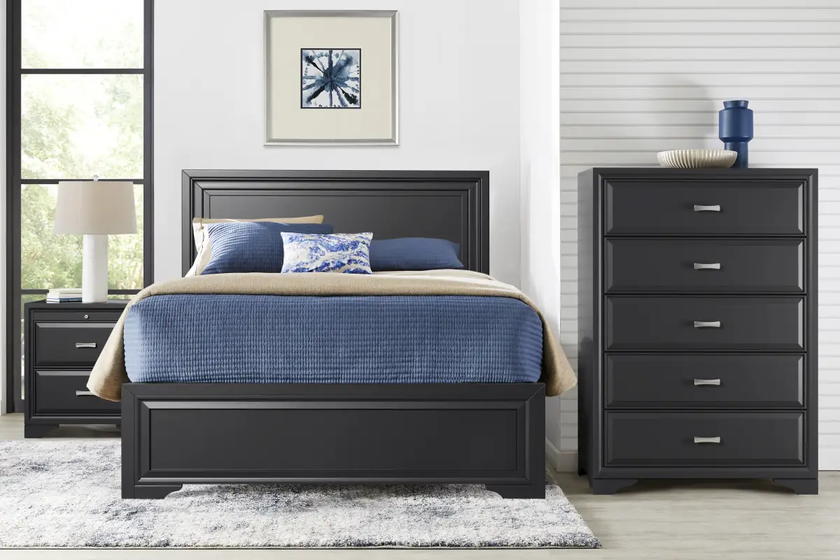 Belcourt Black 5 Pc Queen Panel Bedroom