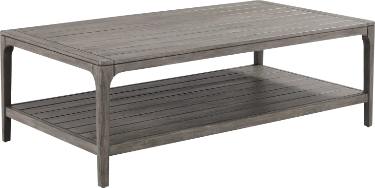 Forest Hills Gray Rectangle Wood Outdoor Cocktail Table