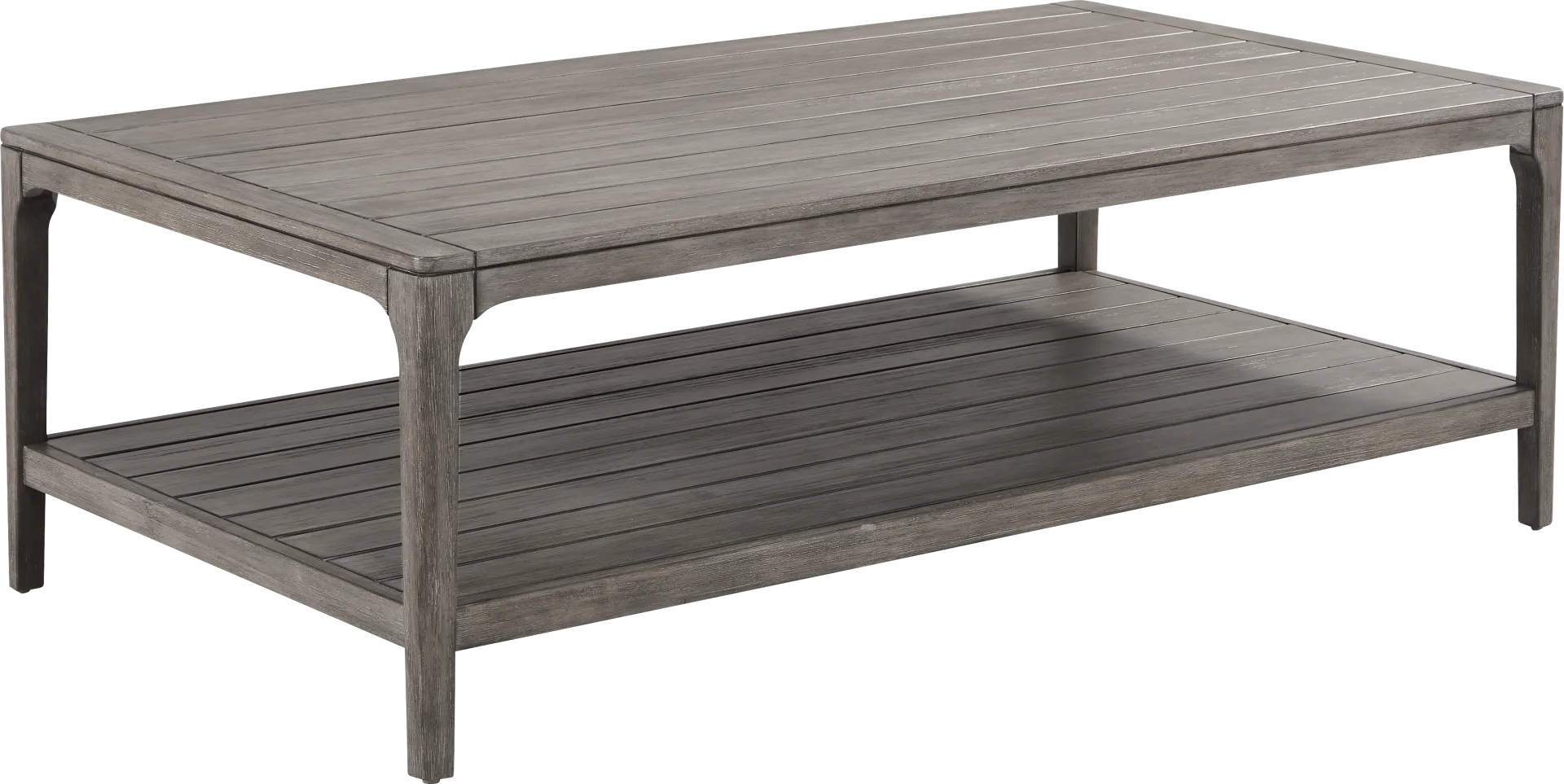 Forest Hills Gray Rectangle Wood Outdoor Cocktail Table - Image 1