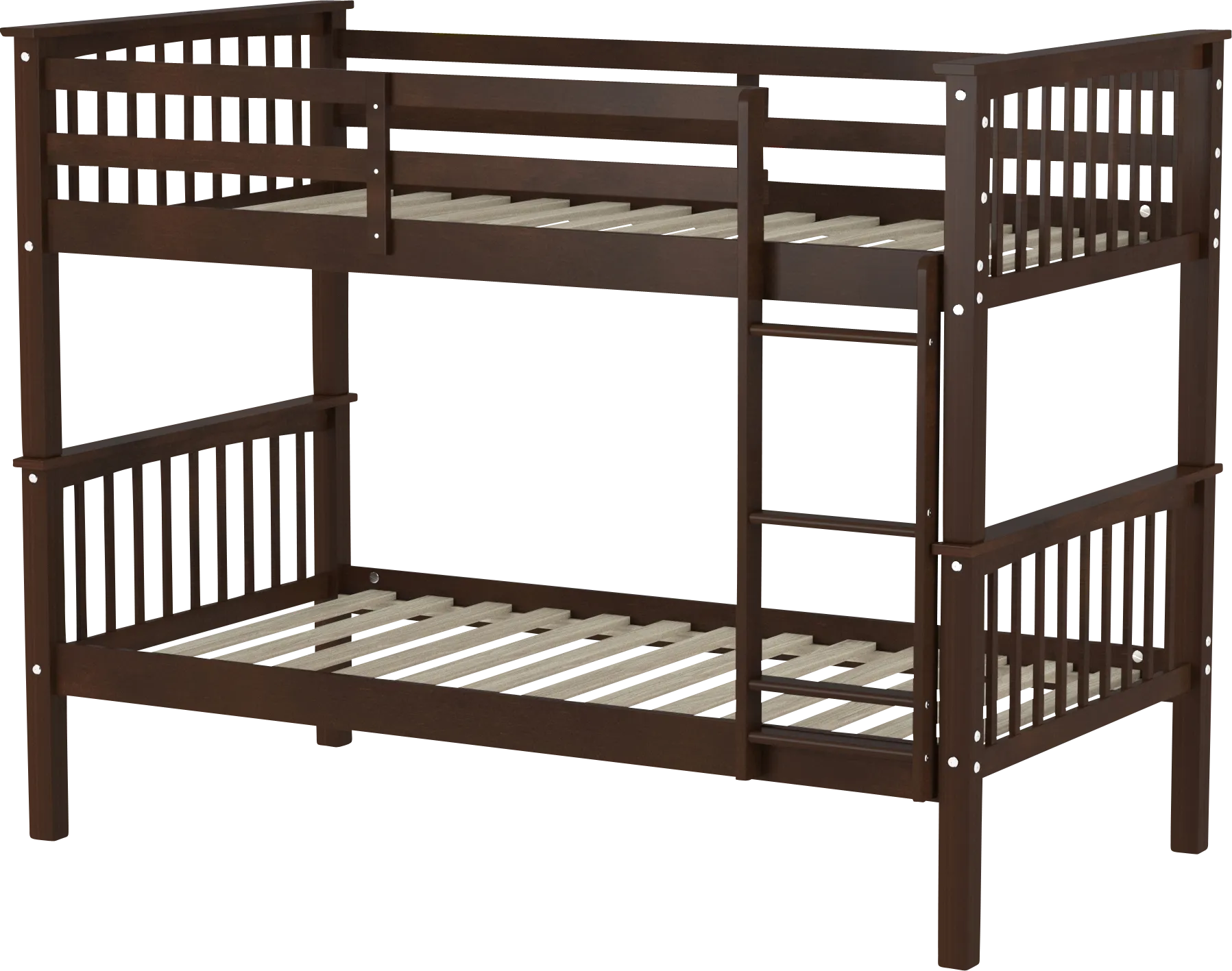 Kids Bobterry Walnut Twin Bunk Bed - Thumbnail - Image 1