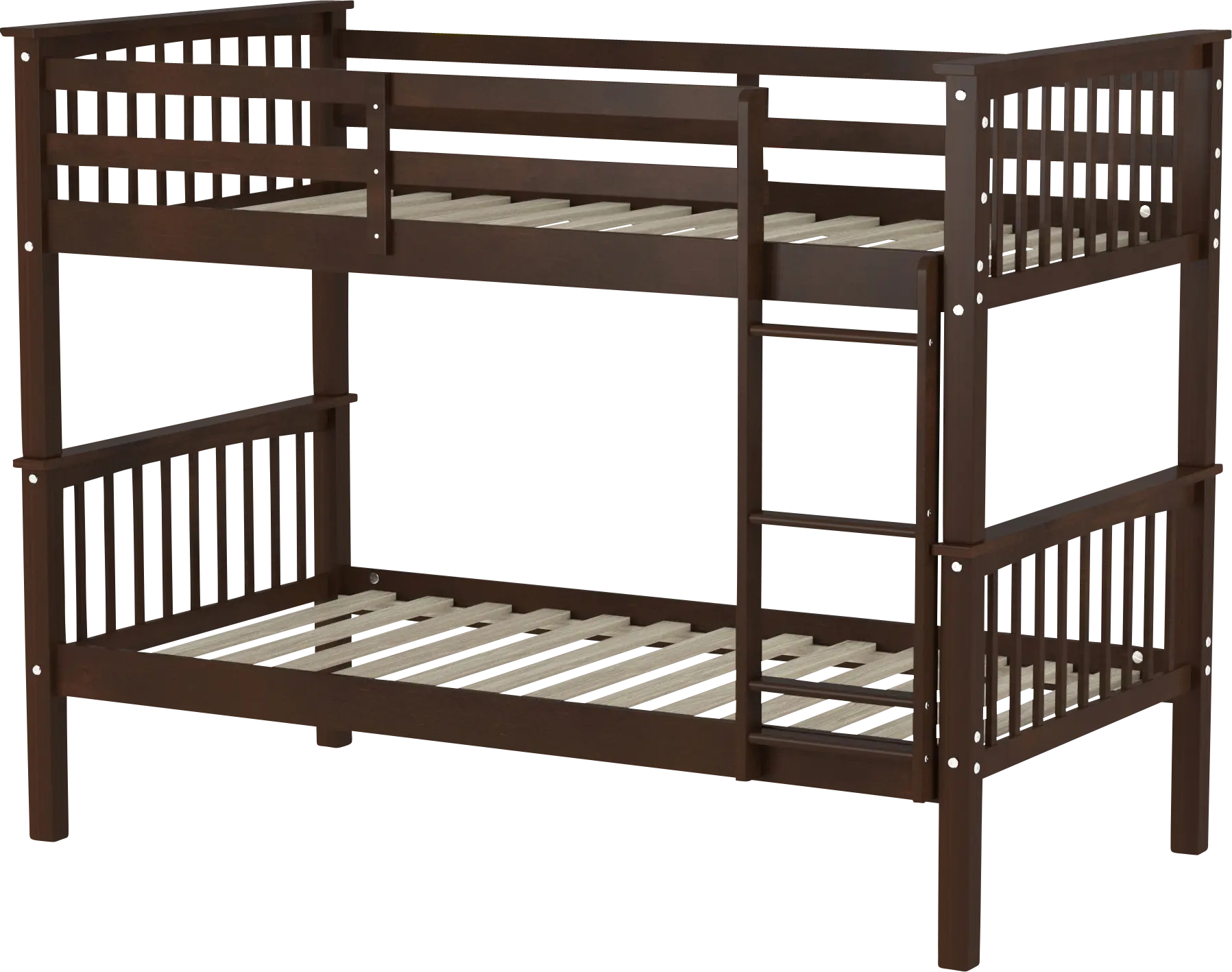 Kids Bobterry Walnut Twin Bunk Bed