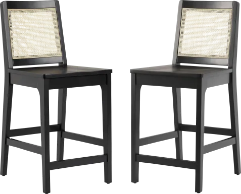 Annerly Black Counter Height Stool, Set of 2