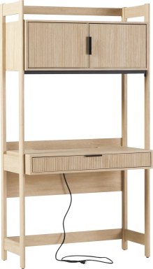 Bedfordshire Oak Desk With Hutch