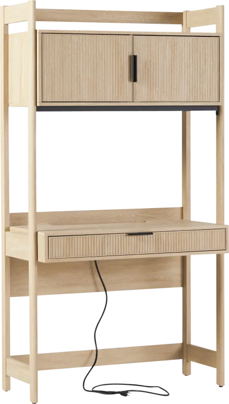 Bedfordshire Oak Desk With Hutch