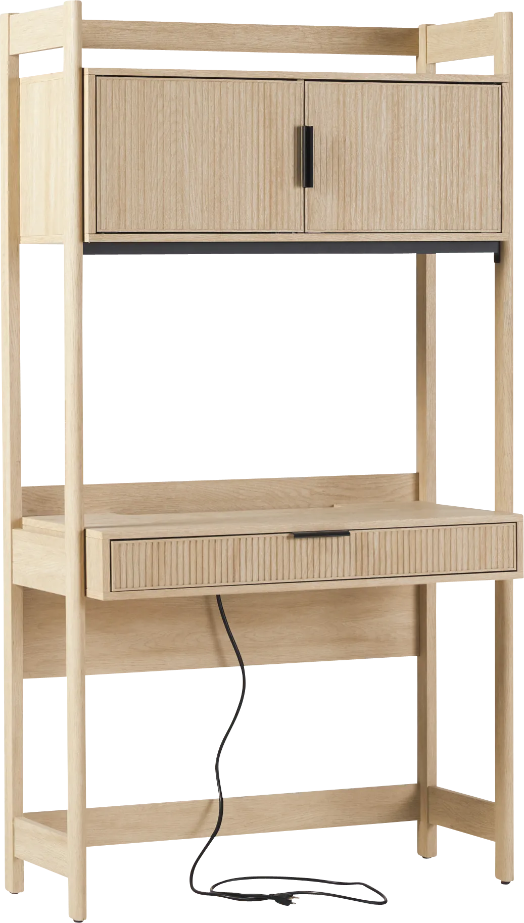 Bedfordshire Oak Desk With Hutch - Image 1