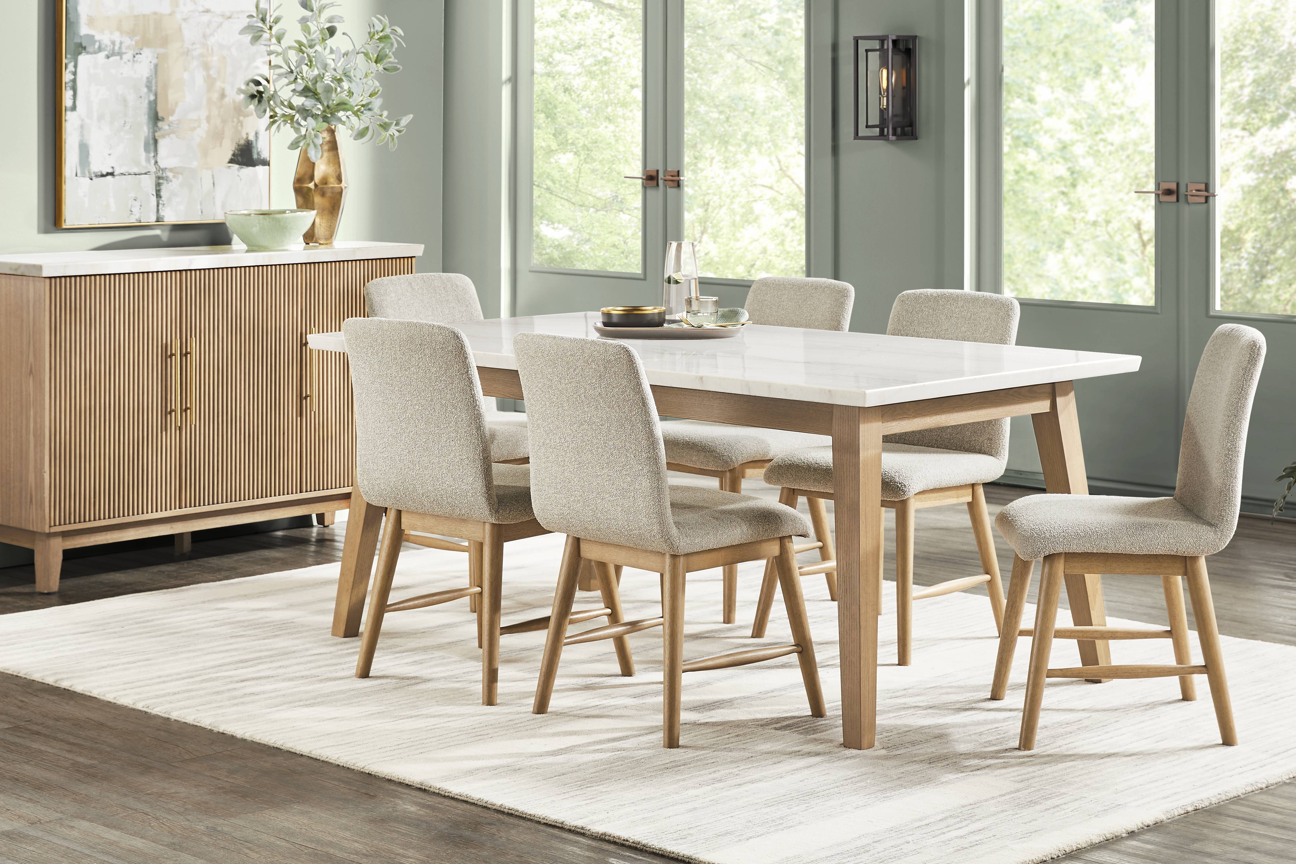 Viola Natural Marble Top Dining Table - Thumbnail - Image 2