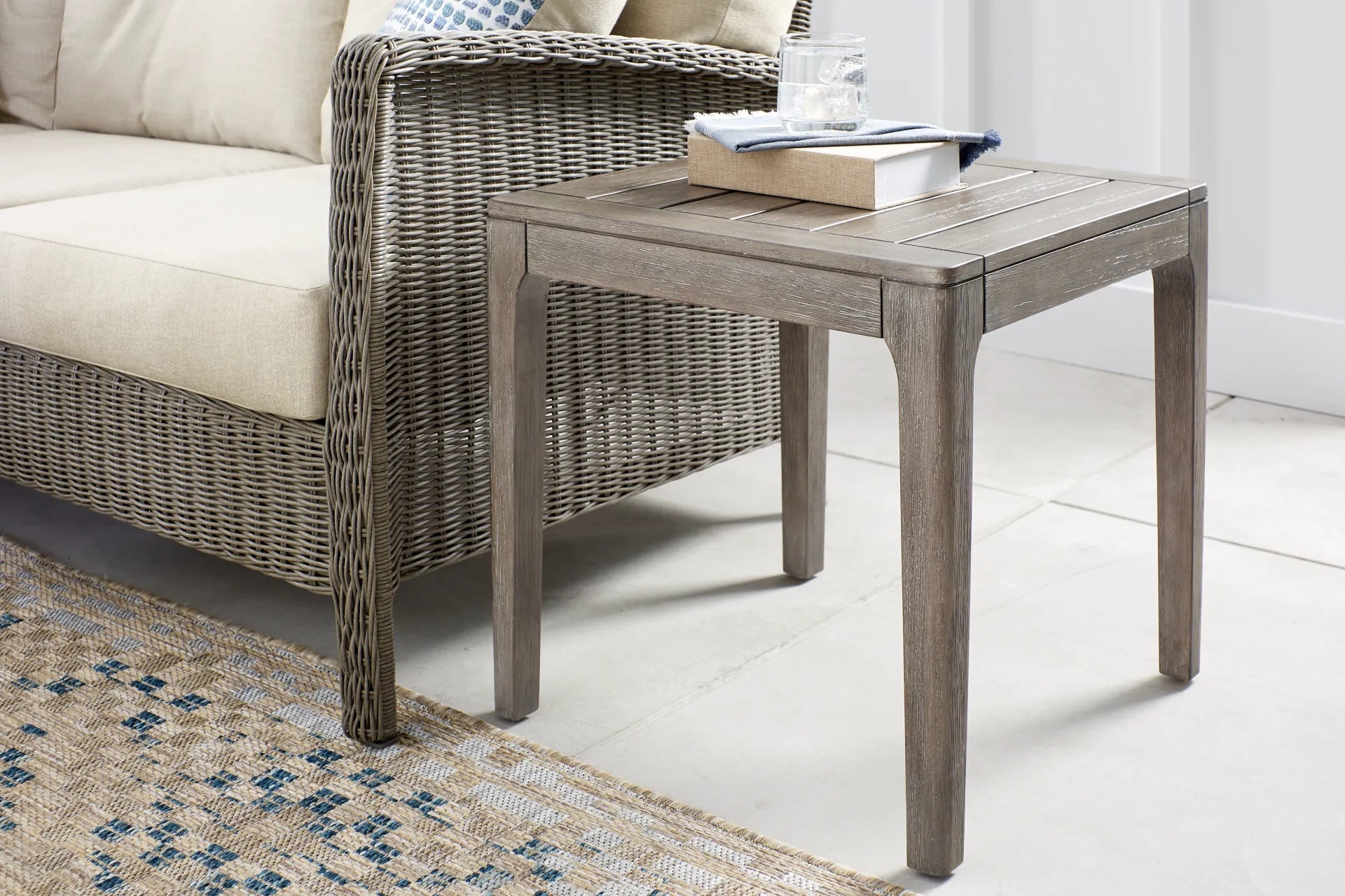 Forest Hills Gray Wood Outdoor End Table - Image 2