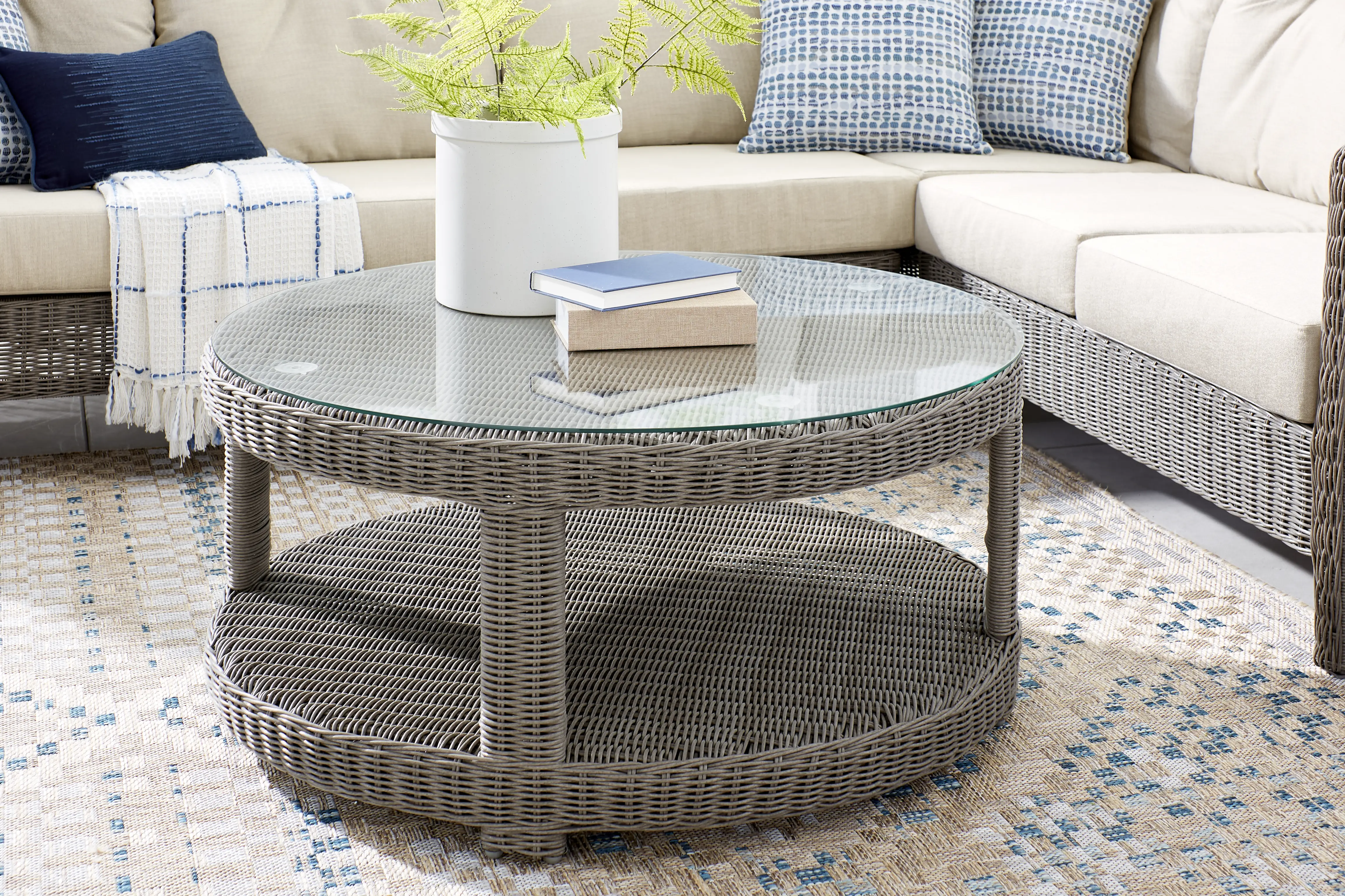 Forest Hills Gray Outdoor Cocktail Table - Thumbnail - Image 3