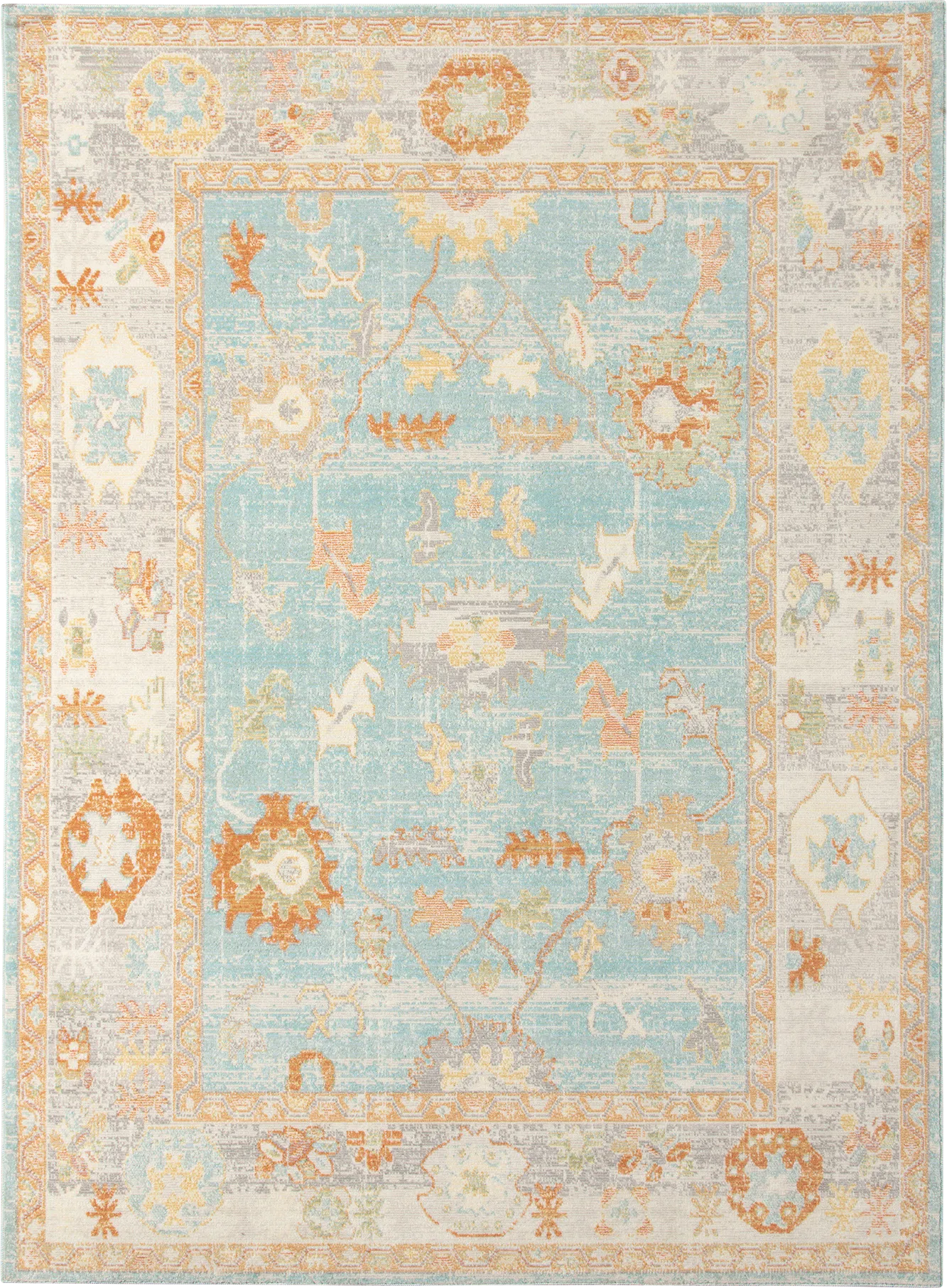 Olgia Blue 5'1 x 7'6 Rug - Thumbnail - Image 1