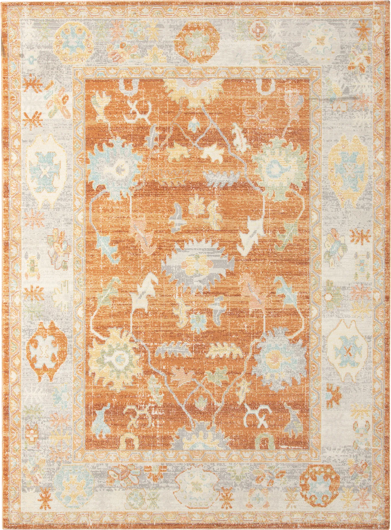 Olgia Orange 7'9 x 9'9 Rug - Thumbnail - Image 1