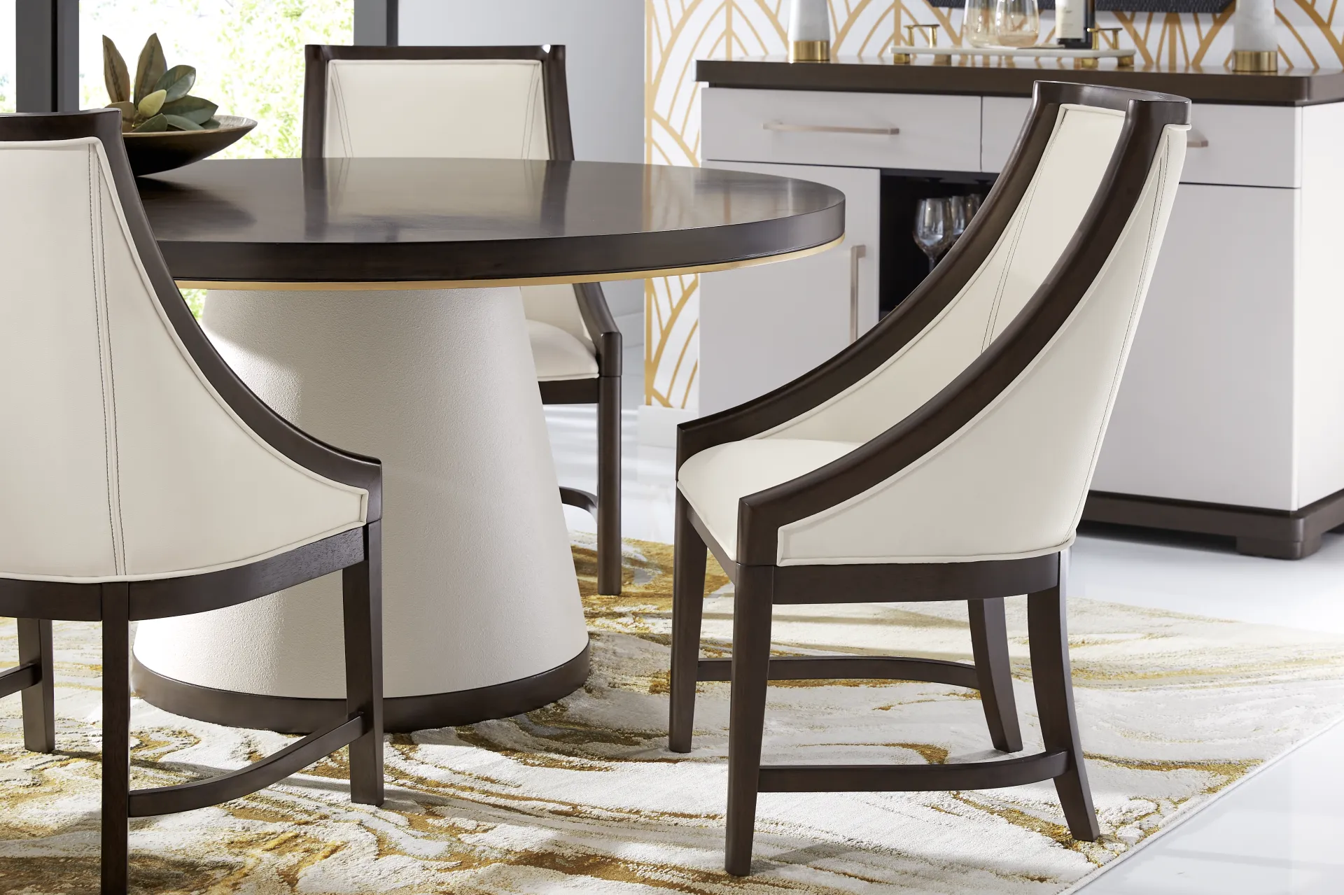 Elko Falls White Upholstered Host Chair - Image 4