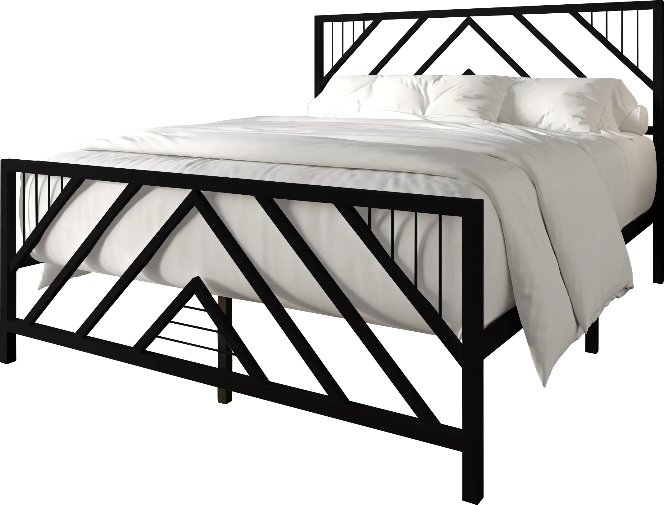 Bainfair Black King Metal Bed - Thumbnail - Image 1