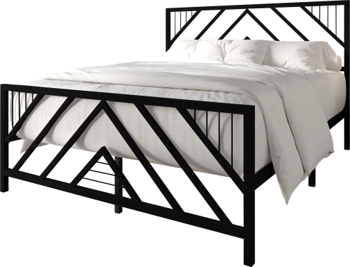 Bainfair Black Queen Metal Bed