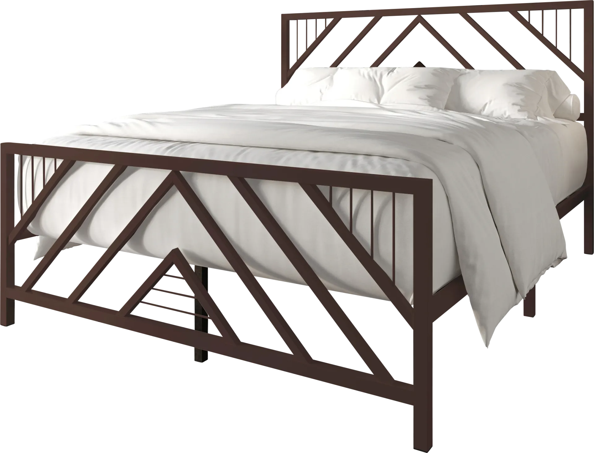 Bainfair Brown Full Metal Bed - Image 1