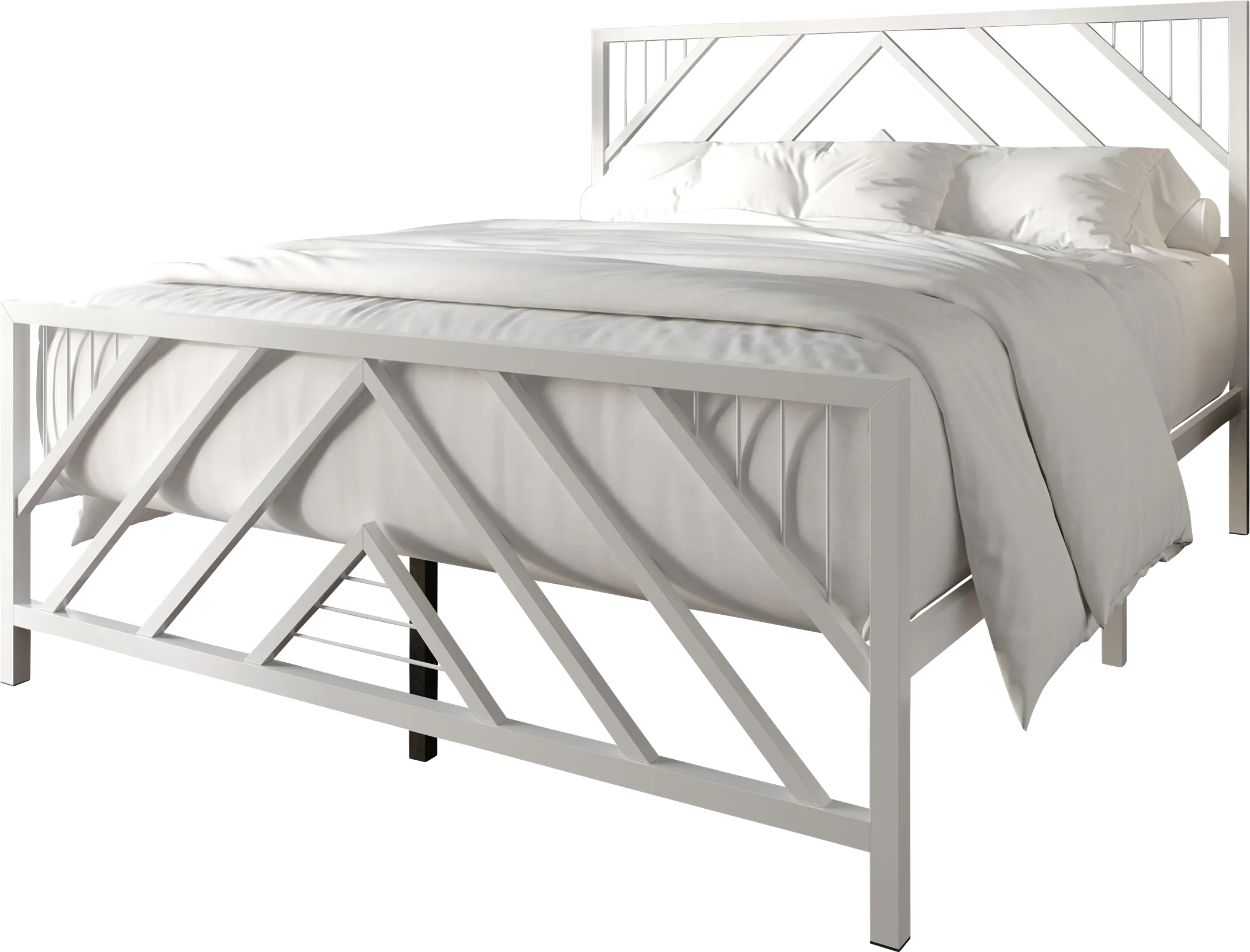 Bainfair White Twin Metal Bed - Thumbnail - Image 1