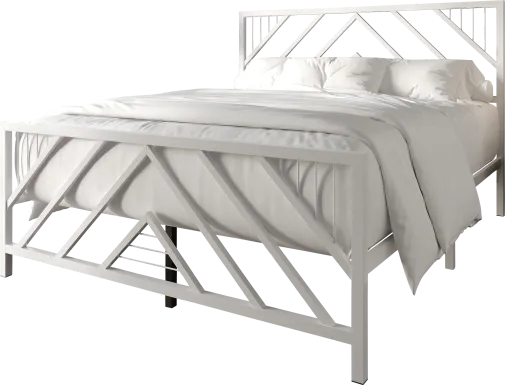Bainfair White Queen Metal Bed