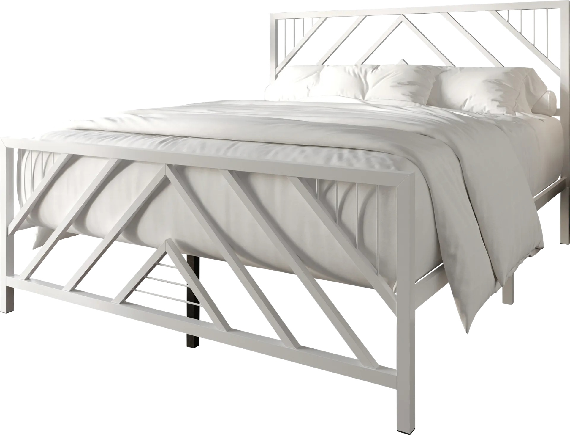 Bainfair White Full Metal Bed - Image 1