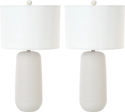 Areca Boulevard White Table Lamps, Set of 2