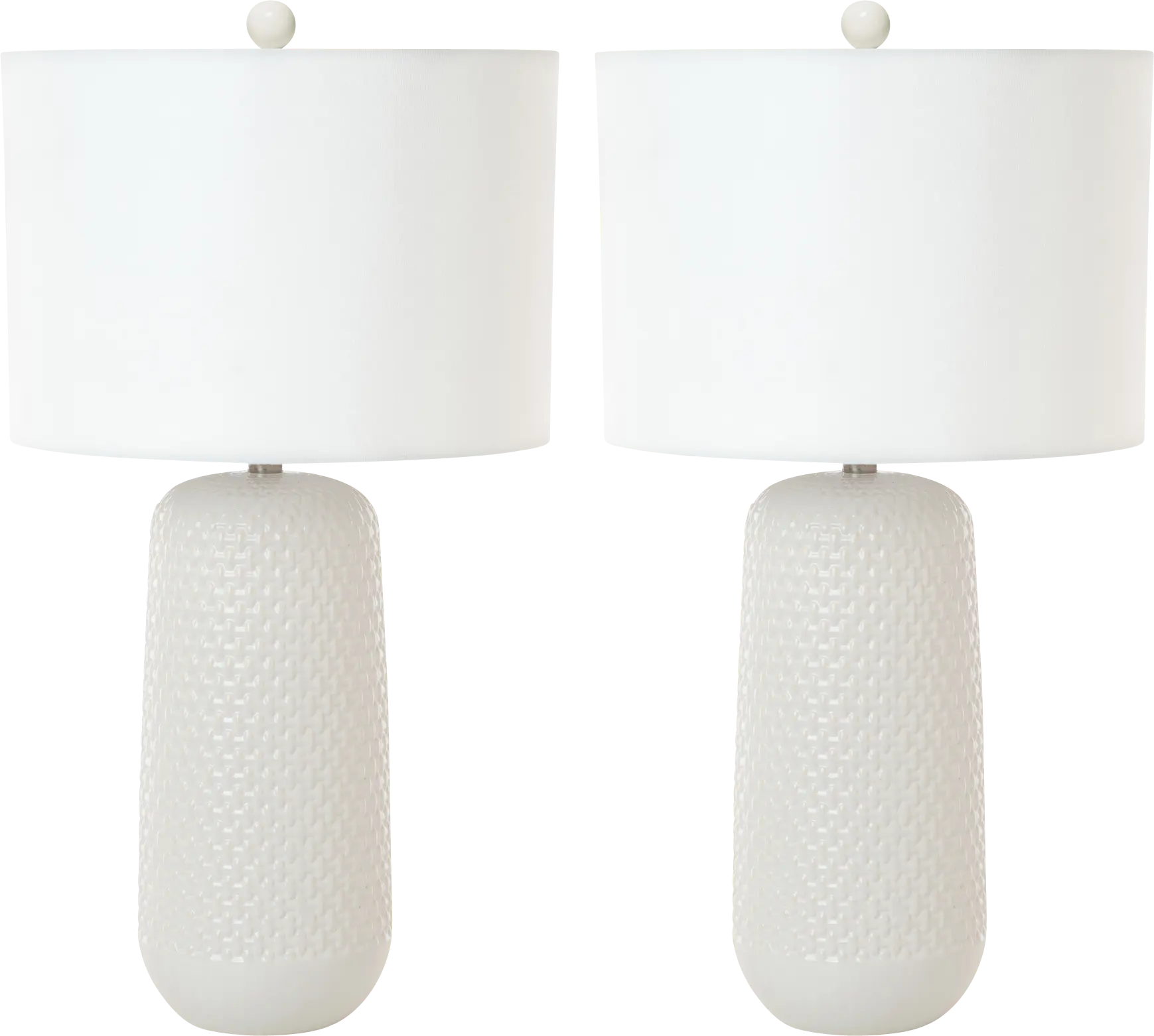 Areca Boulevard White Table Lamps, Set of 2