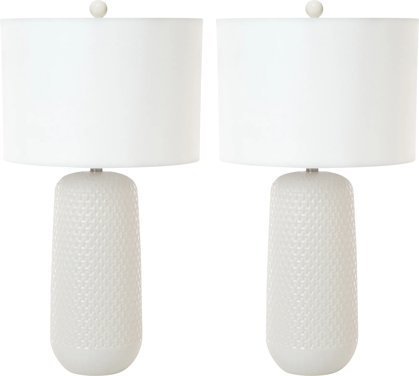 Areca Boulevard White Table Lamps, Set of 2 - Image 1