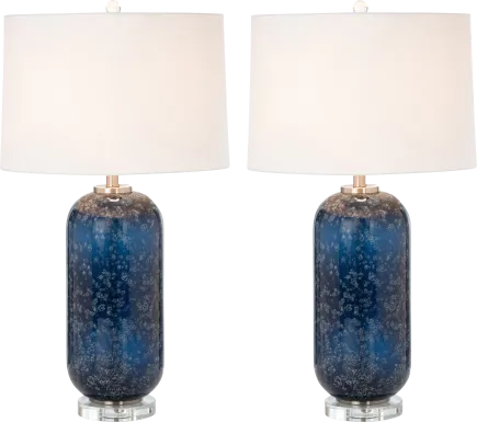 Chrystie Reef Blue Table Lamps, Set of 2
