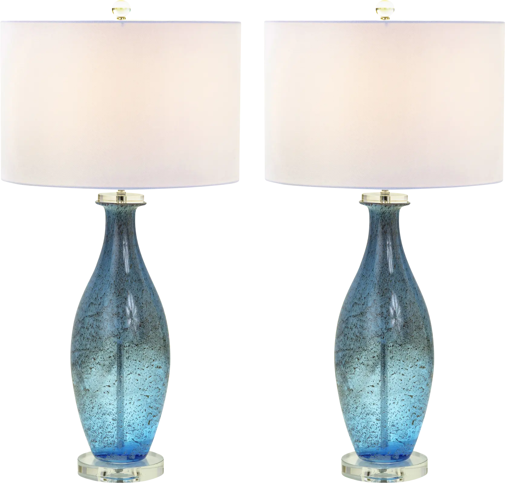 Terra Lake Blue Table Lamps, Set of 2