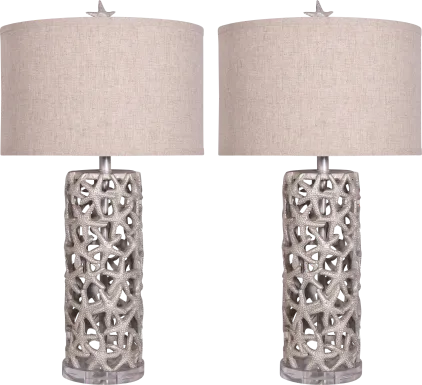 Flyatt Island Beige Table Lamps, Set of 2