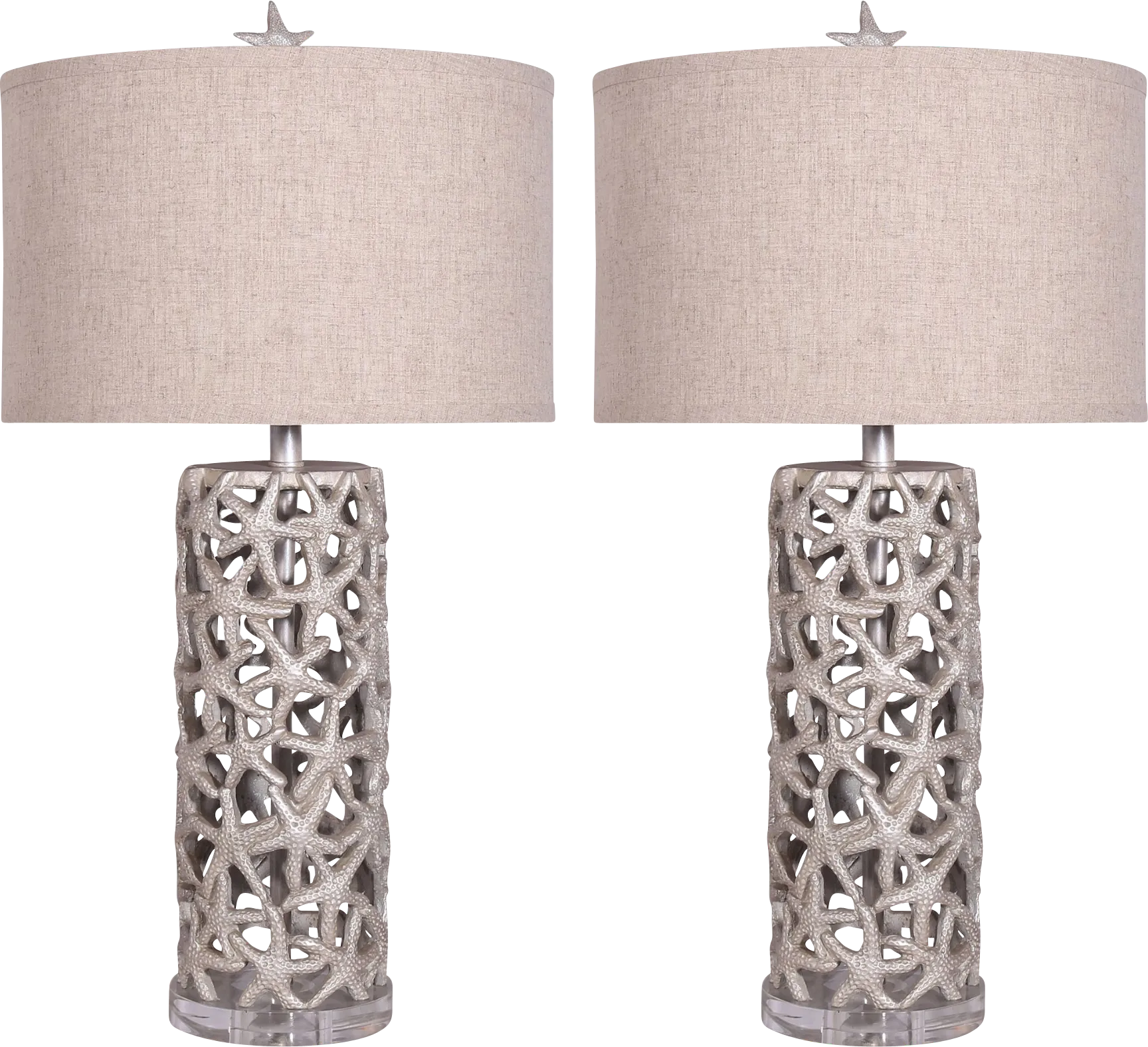 Flyatt Island Beige Table Lamps, Set of 2 - Image 1