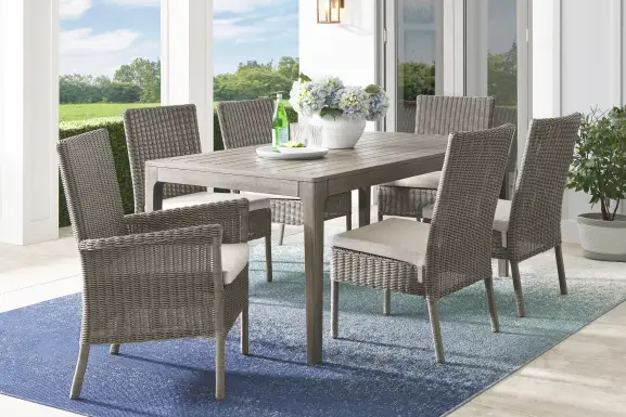 Forest Hills Gray 7 Pc Wood Outdoor Dining Set