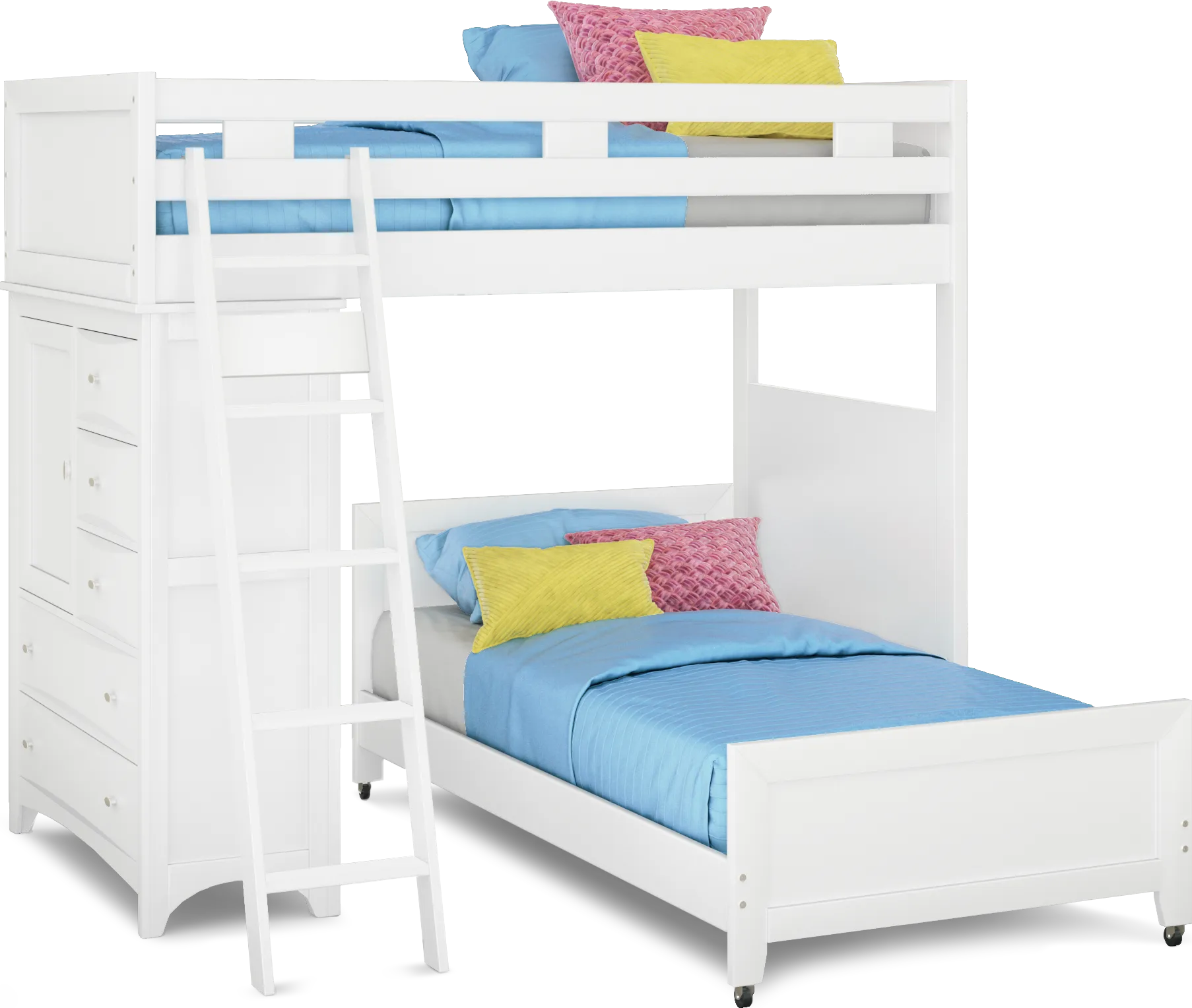 Ivy League 2.0 White Twin/Twin Loft with Chest - Thumbnail - Image 1