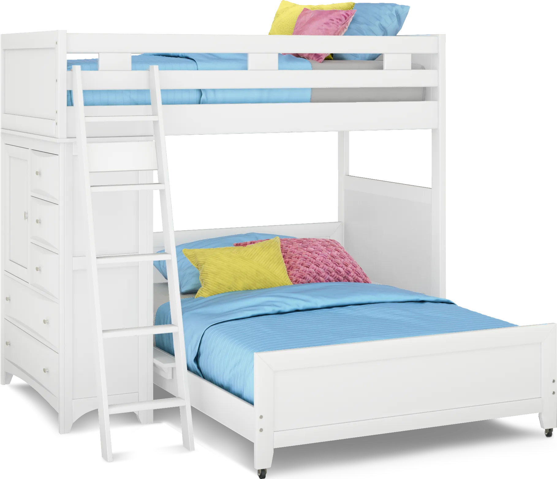 Ivy League 2.0 White Twin/Full Loft with Chest - Thumbnail - Image 1