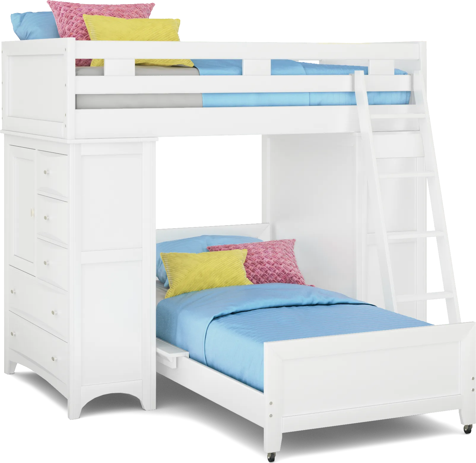 Ivy League 2.0 White Twin/Twin Loft with Two Chests - Image 1