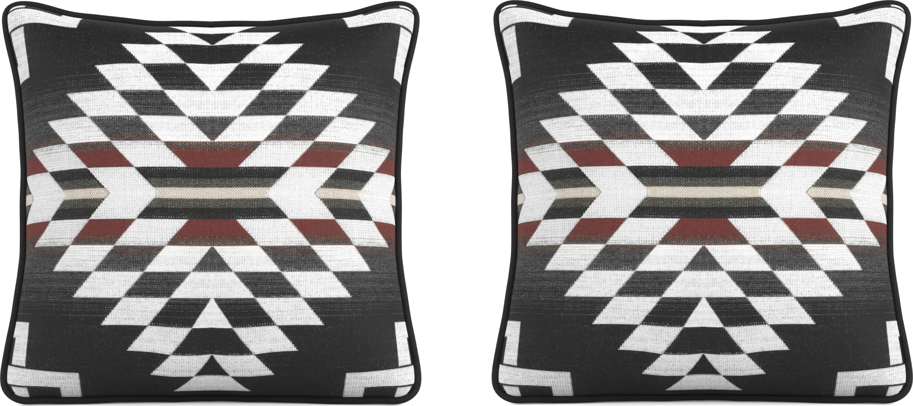 Zapotec Black Indoor/Outdoor Accent Pillow, Set of Two