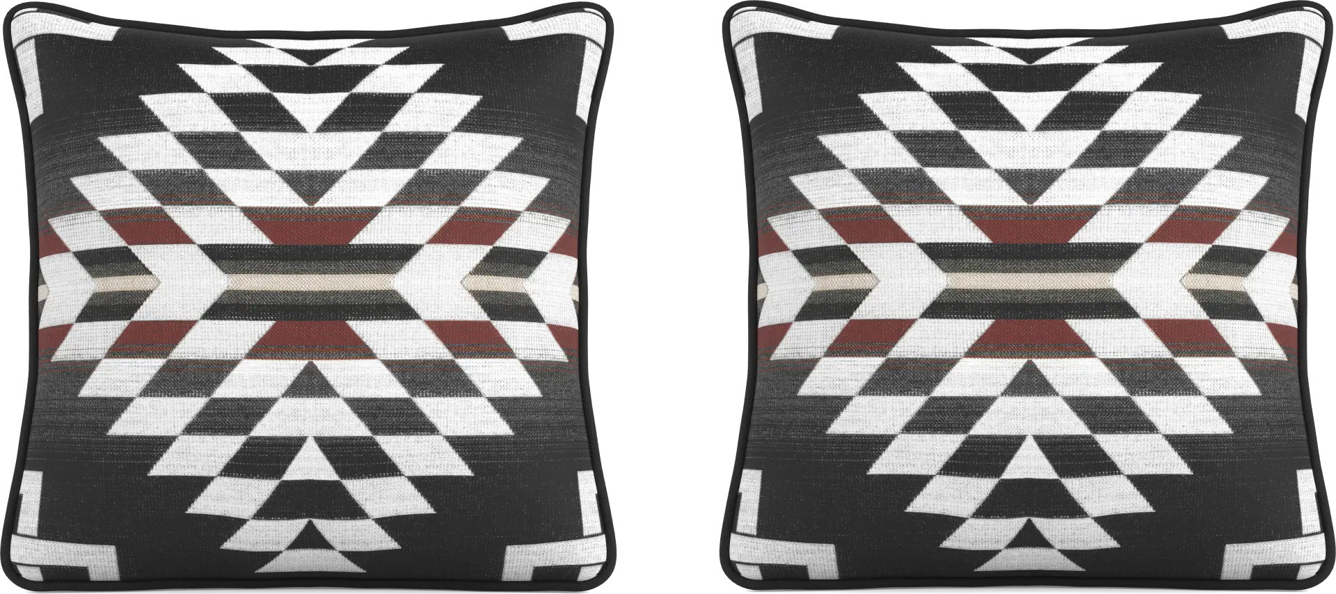Zapotec Black Indoor/Outdoor Accent Pillow, Set of Two