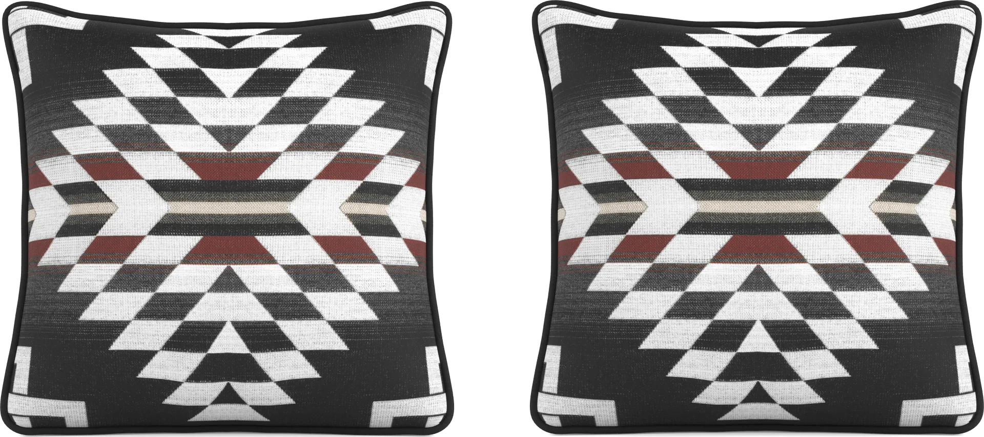 Zapotec Black Indoor/Outdoor Accent Pillow, Set of Two - Image 1