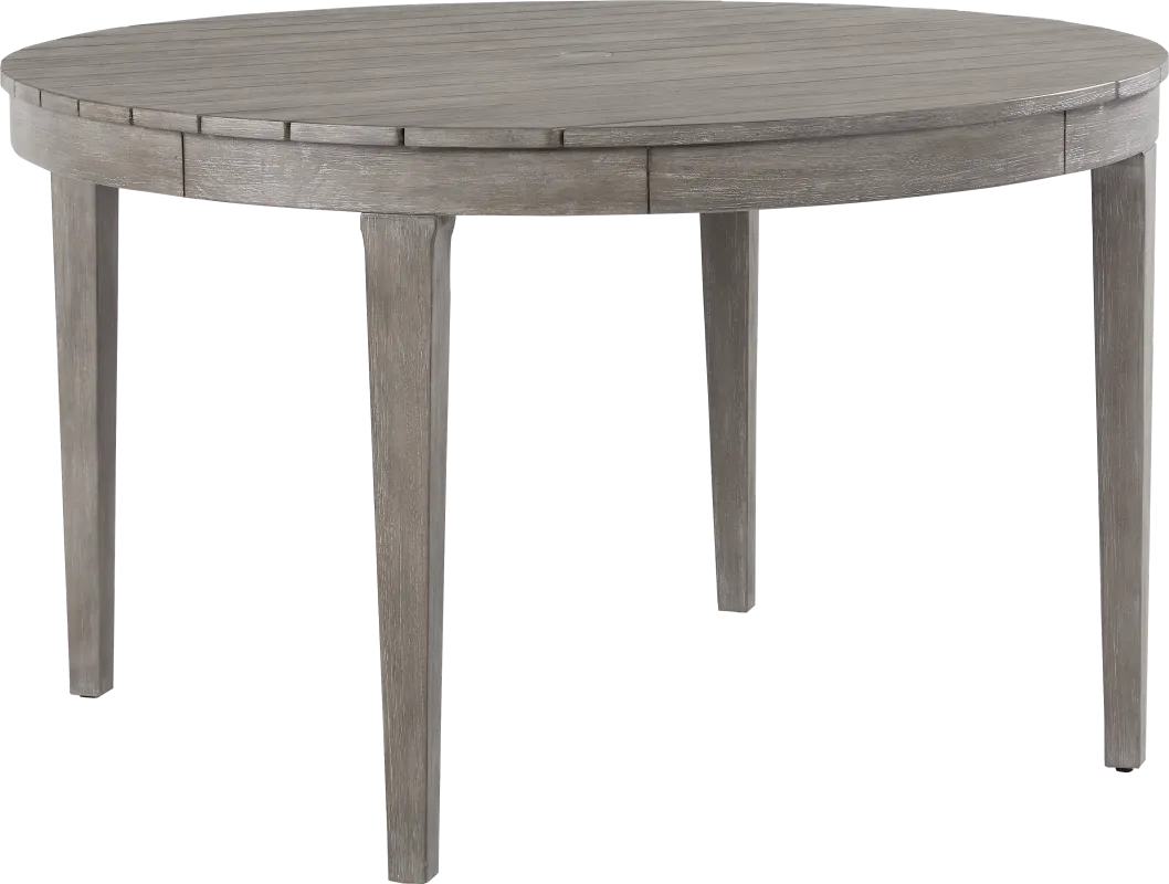 Forest Hills Gray Round Wood Outdoor Dining Table