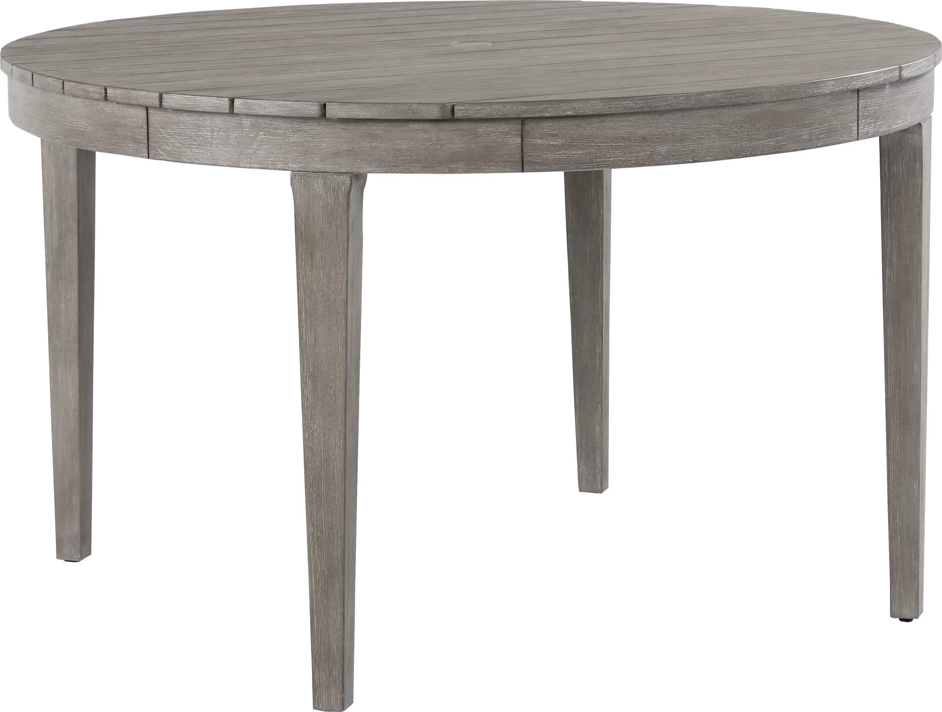 Forest Hills Gray Round Wood Outdoor Dining Table - Image 1