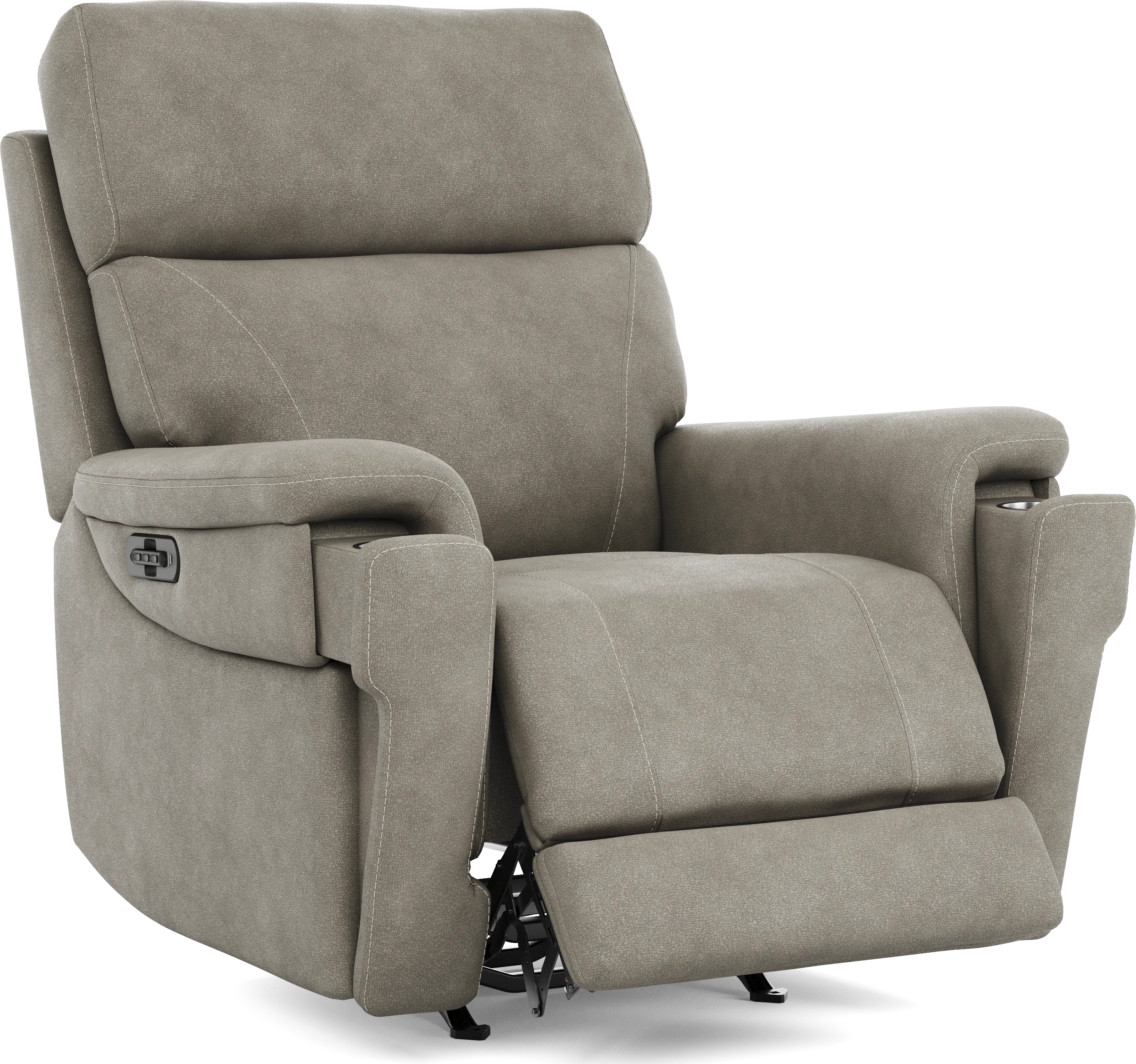 Malone Gray Microfiber Triple Power Rocker Recliner | Rooms to Go