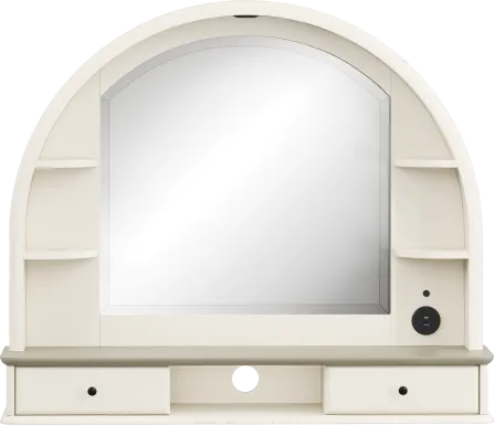 Kids Oberon Cream Arched Mirror with Hutch