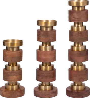 Maiier Brown Candle Holder, Set of 3