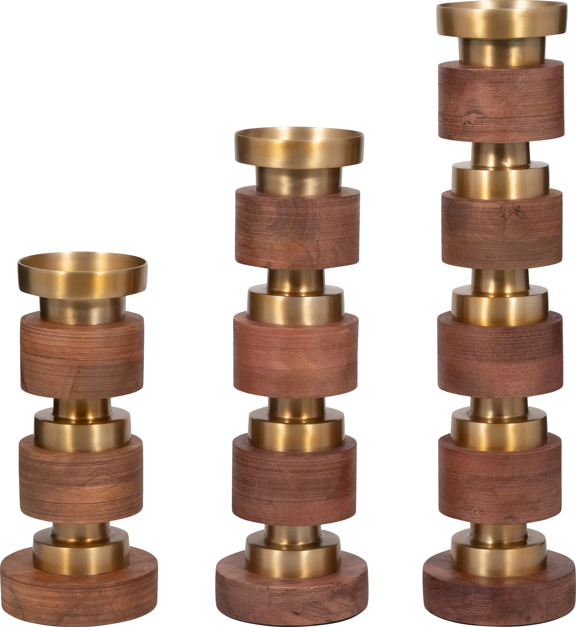 Maiier Brown Candle Holder, Set of 3 - Image 1