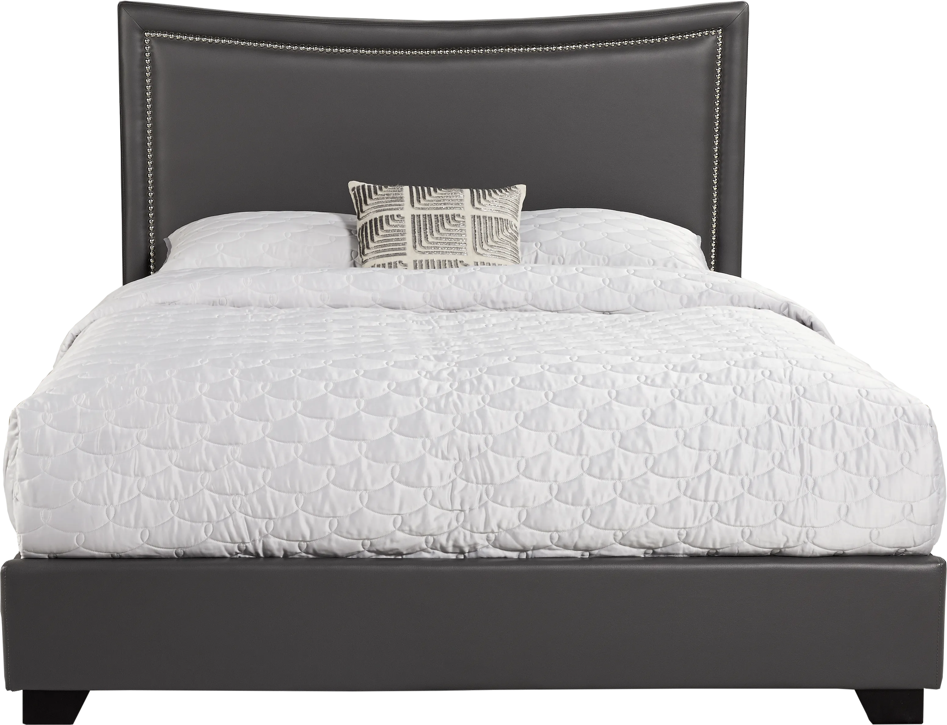 Belcourt White 5 Pc Bedroom with Genoa Gray Queen Upholstered Bed - Thumbnail - Image 2