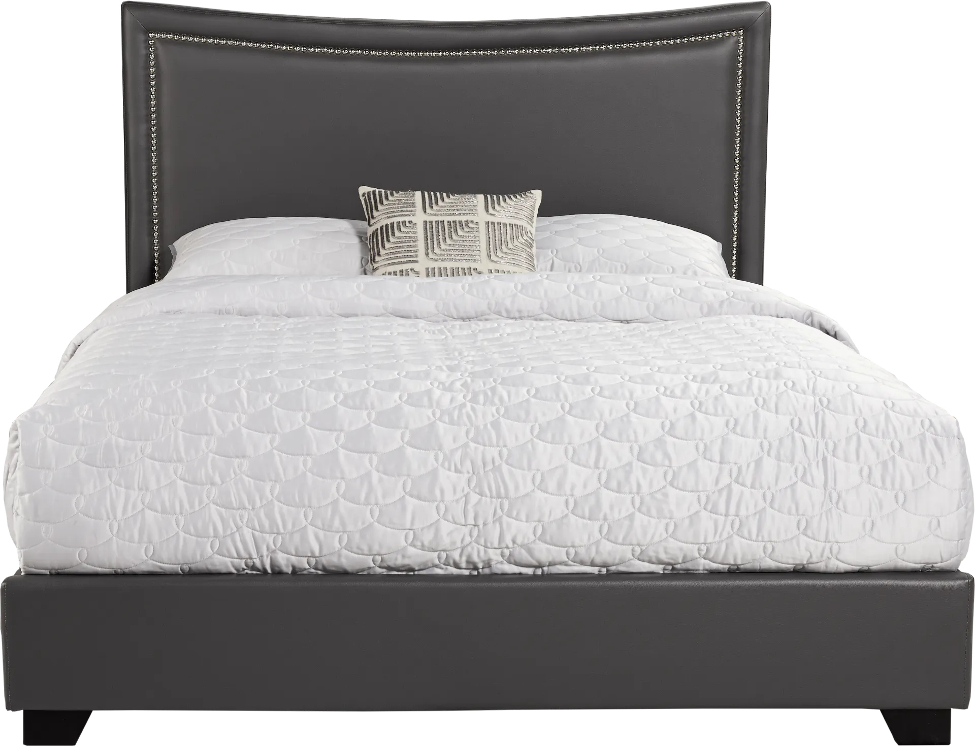 Belcourt White 5 Pc Bedroom with Genoa Gray Queen Upholstered Bed - Image 2