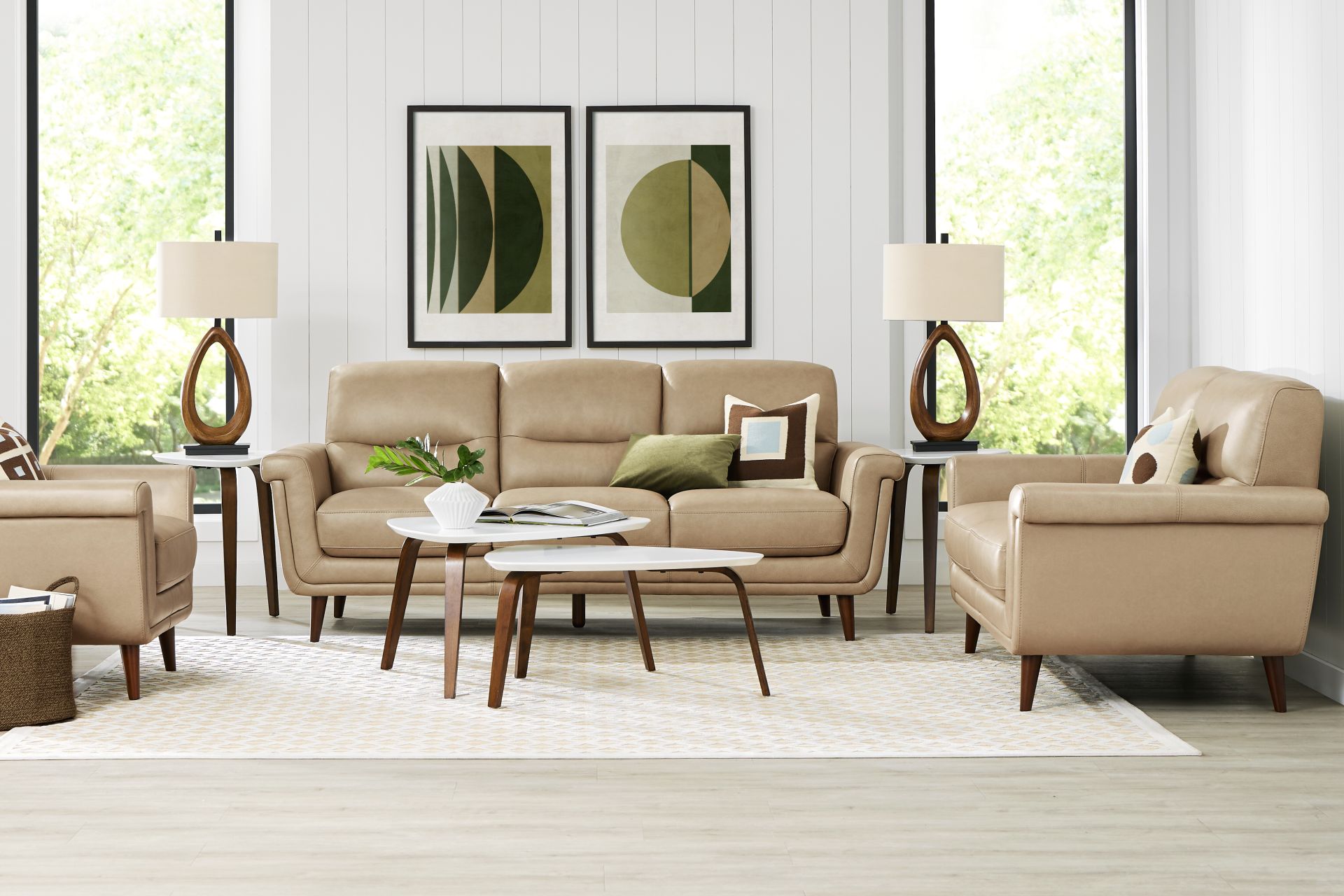 Harrington Park Stone 2 Pc Leather Living Room - Image 1